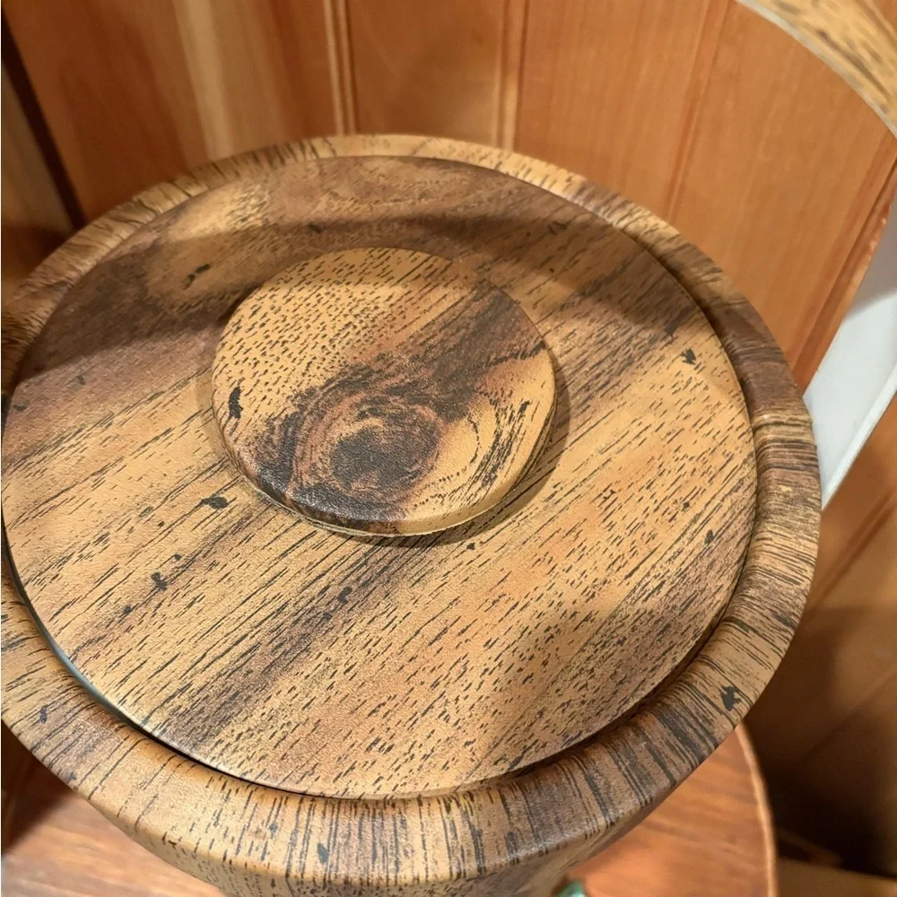Mid-Century Modern faux wood grain ice bucket